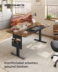 Miniatyrbillede 2 af 6: Justerbart skrivebord, 70x160x72-120 cm, brun