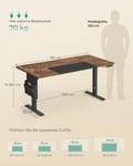 Miniatyrbillede 6 af 6: Justerbart skrivebord, 70x160x72-120 cm, brun