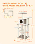 Miniatyrbillede 6 af 6: Kattetræ, 55x45x138 cm, Greige