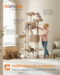 Miniatyrbillede 2 af 6: Kattetræ, 60x50x206 cm, Brun