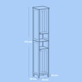 Miniatyrbilde 5 av 5: Baderomsskap, 30,1x30,1x170,1 cm, Hvit, MDF