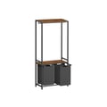 Miniatyrbilde 1 av 6: Klesvaskkurv med klesstativ, 73x33x177 cm, Brun
