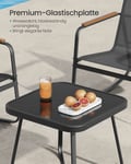 Miniatyrbilde 5 av 6: Utemøbelsett, Bord 44x44x42,7 cm, Stoler 73x60,8x76 cm, Svart