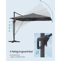 Miniatyrbillede 4 af 6: Solparasol, 300x300 cm, Grå