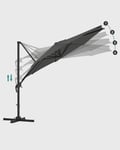 Miniatyrbillede 4 af 6: Udendørs Cantilever-parasol, 300 cm, grå