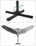 Miniatyrbillede 5 af 6: Udendørs Cantilever-parasol, 300 cm, grå