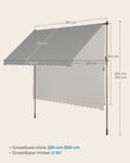 Pikkukuva 5 / 6: Puristettava markiisi, 350x120 cm, harmaa