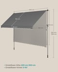 Miniatyrbilde 5 av 6: Markise, 400x120 cm, Antrasitt
