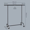 Miniatyrbilde 3 av 6: Klesstativ, 45x110-150x162,9 cm, Svart