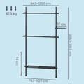 Pikkukuva 3 / 6: Vaateteline, 33.5x84-123x220-300 cm, Musta