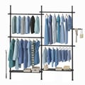 Miniatyrbilde 2 av 6: Klesstativ, 33.5x162x220 cm, Svart