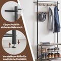 Miniatyrbilde 3 av 5: Klesstativ med skohylle, 32x70x175 cm, Greige Svart