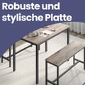 Miniatyrbillede 3 af 5: Spisebord med 2 bænke, 70x110x75 cm, gråbeige