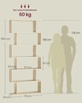 Miniatyrbillede 6 af 6: Bogreol, 24x70x191 cm, beige