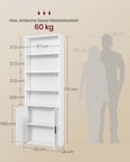 Miniatyrbillede 6 af 6: Bogreol, 24x60x175 cm, Hvid