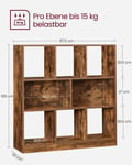 Miniatyrbillede 6 af 6: Bogreol, 97,5x100x30 cm, Brun
