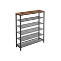 Miniatyrbillede 1 af 6: Skohylde, 100x30x110 cm, Brun Sort