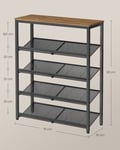 Miniatyrbillede 6 af 6: Skohylde, 30x75x93 cm, Brun Sort