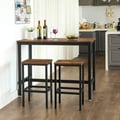 Miniatyrbilde 4 av 6: Bordsett med barkrakker, 120x60x90 cm, Brun Svart