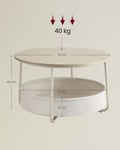 Miniatyrbilde 6 av 6: Sofabord, 75x75x45 cm, Naturlig Beige