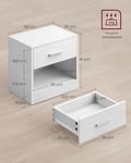 Miniatyrbillede 5 af 5: Sengebord, 28x39x41 cm, Hvid