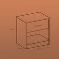 Miniatyrbild 6 av 6: Nattduksbord, 28,1x39,1x41,1 cm, Beige