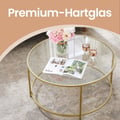Miniatyrbillede 5 af 6: Sofabord, 84x84x45,5 cm, Guld