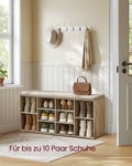 Miniatyrbillede 2 af 6: Skammel til sko, 30,3x78,5x48 cm, brun
