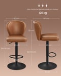 Miniatyrbillede 5 af 6: Barstol, 42x49x94-115 cm, Brun