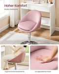Miniatyrbild 3 av 6: Justerbar Stol, Sammet, 52,5x50x81,5-93,5 cm, Rosa