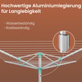 Miniatyrbillede 5 af 6: Roterende tørrestativ, 170x170x121-183 cm, Sort