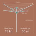 Miniatyrbillede 6 af 6: Roterende tørrestativ, 170x170x121-183 cm, Sort
