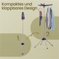 Miniatyrbilde 5 av 6: Klesstativ, 65x65x150 cm, Blå-Sølv