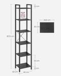 Miniatyrbillede 5 af 6: Bogreol, 40x30x178,6 cm, Brun Sort