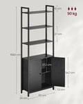 Miniatyrbillede 6 af 6: Bogreol, 24x60x159,5 cm, Sort