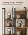Miniatyrbillede 5 af 6: Bogreol, 24x128x187,1 cm, Brun Sort