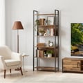 Miniatyrbillede 5 af 6: Bogreol, 60x24x186 cm, Brun-Sort