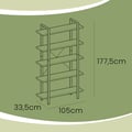 Miniatyrbilde 5 av 5: Bokhylle, 33,5x105x177,5 cm, Brun