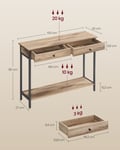 Miniatyrbillede 6 af 6: Konsolbord, 30x100x80 cm, Brun Sort