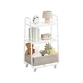 Miniatyrbillede 1 af 6: Serveringsvogn, 43x30x81 cm, hvid-brun, stofopbevaring