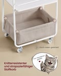 Miniatyrbillede 3 af 6: Serveringsvogn, 43x30x81 cm, hvid-brun, stofopbevaring