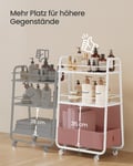 Miniatyrbillede 4 af 6: Serveringsvogn, 43x30x81 cm, hvid-brun, stofopbevaring
