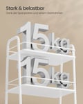 Miniatyrbillede 5 af 6: Serveringsvogn, 43x30x81 cm, hvid-brun, stofopbevaring