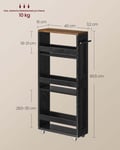 Miniatyrbillede 6 af 6: Rullevogn, 15x43,2x86,5 cm, Sort