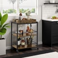 Miniatyrbillede 1 af 5: Serveringsvogn, 65x40x86 cm, Brun Sort, Metalstel