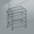 Miniatyrbillede 5 af 5: Serveringsvogn, 65x40x86 cm, Brun Sort, Metalstel