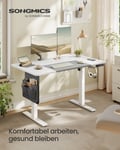 Miniatyrbillede 2 af 6: Elektrisk Højdejusterbart Skrivebord, 120x60x72-120 cm, Hvid