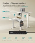 Miniatyrbillede 3 af 6: Elektrisk Højdejusterbart Skrivebord, 120x60x72-120 cm, Hvid