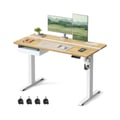 Miniatyrbillede 1 af 6: Elektrisk højdejusterbart skrivebord, 60x140 cm, Gul egetræ