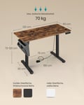 Miniatyrbild 5 av 6: Justerbart skrivbord, 60x120x72-120 cm, brunt